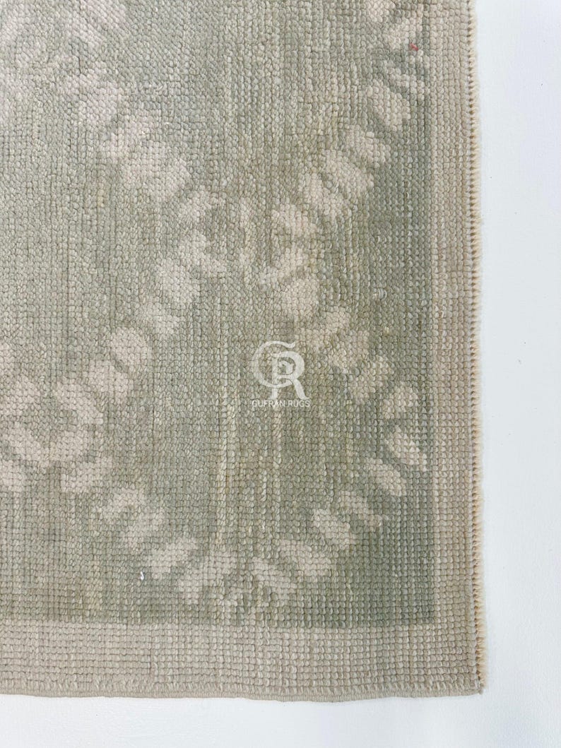 Muted Sage Green Hand Knotted Wool Rug | Dimond Style Area Rug| - Etsy
