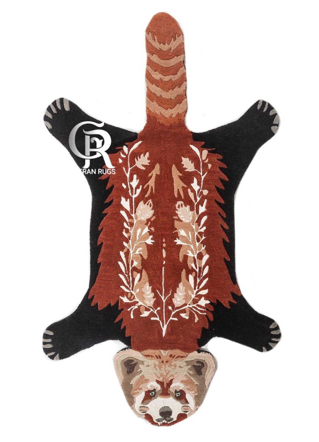 Real Panda Rug Red Panda Animal Shaped Hand-tufted Rug | Wildlife Floor Art Home Decor ...