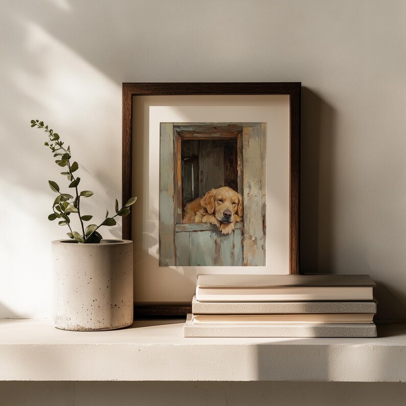 Golden Retriever Art Print Download Wall Printable Golden Dog Pic ...