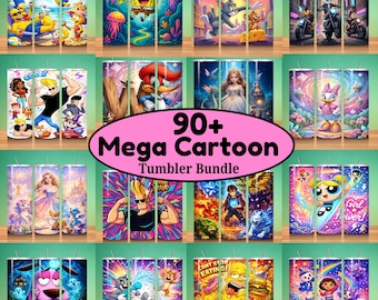 90+  20oz Cartoon Tumbler Bundle All Cartoons Character Sublimation Stitch Tumbler 90s Cartoon Tumbler Stitch Tumbler PNG digital Download