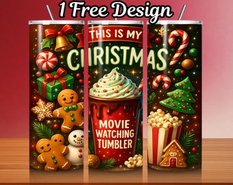Christmas Movie 20oz Tumbler Wrap Design (PNG Download)