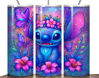 Floral Watercolor Tumbler Wrap: 20oz Skinny Sublimation Design (PNG Digital File)