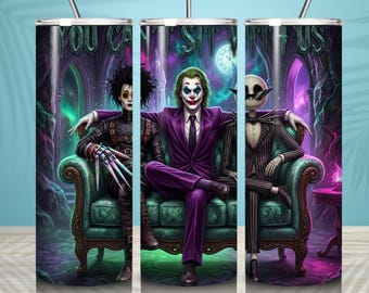 Horror Movie Characters Tumbler Wrap, Halloween Spooky Design Halloween Movie Tumbler Wrap Png, Scary Movie Tumbler, Digital Download