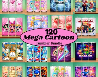 120+ 20oz Cartoon Tumbler Bundle All Cartoons Character Sublimation Stitch Tumbler 90s Cartoon Tumbler, Stitch Tumbler PNG Instant Download