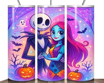 Scary Halloween Tumbler Wrap PNG: Nightmare Horror Movie Nightmare Couple Horror Movie Wrap, Halloween Nightmare 20 oz  (Digital Download)