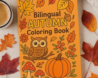 Livro de colorir bilíngue de outono: atividade de outono em inglês e espanhol (PDF)