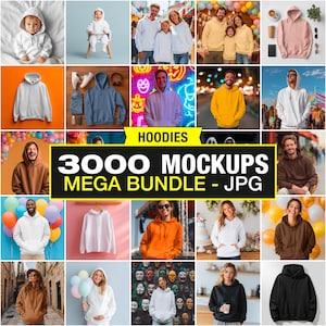 Mega paquete de 3000 maquetas de sudaderas, maquetas de estilo de vida y maquetas planas (descarga digital)