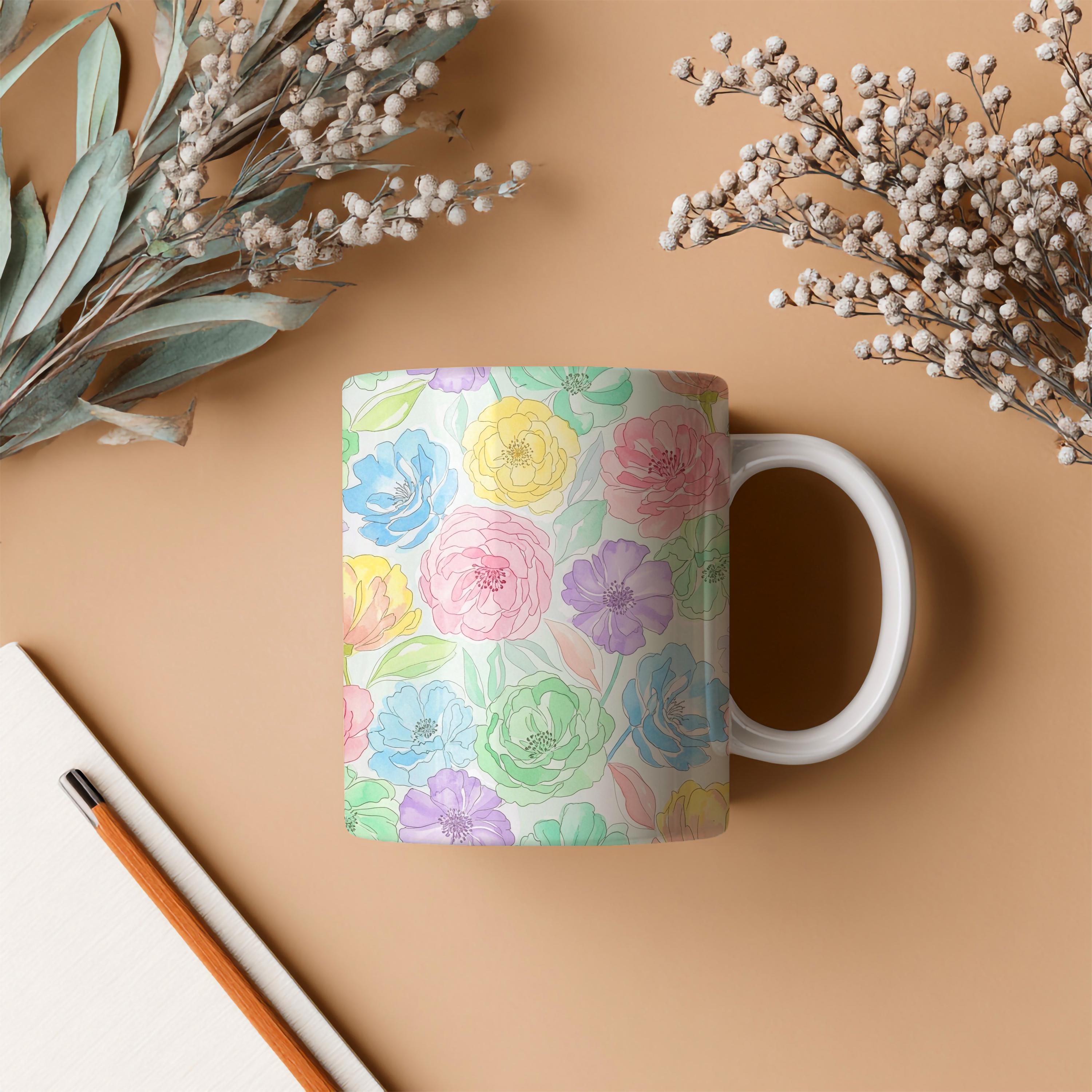 300 Pastel Floral Watercolor Paper, Seamless Flower Backgrounds ...
