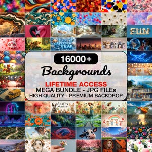 16000+ Background Bundle, Mega Background Collection, Digital Backdrops Pack, JPG Backgrounds, Lifetime Access, Digital Download Set
