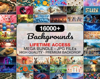 Paquete de más de 16000 fondos, mega colección de fondos, paquete de fondos digitales, fondos JPG, acceso de por vida, conjunto de descarga digital