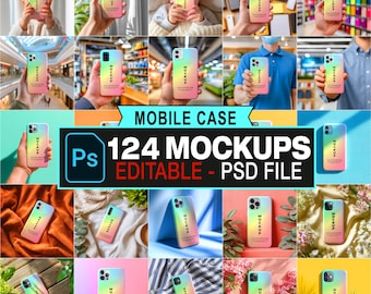 Phone Case Mockup Bundle, PSD Templates (Digital Download)
