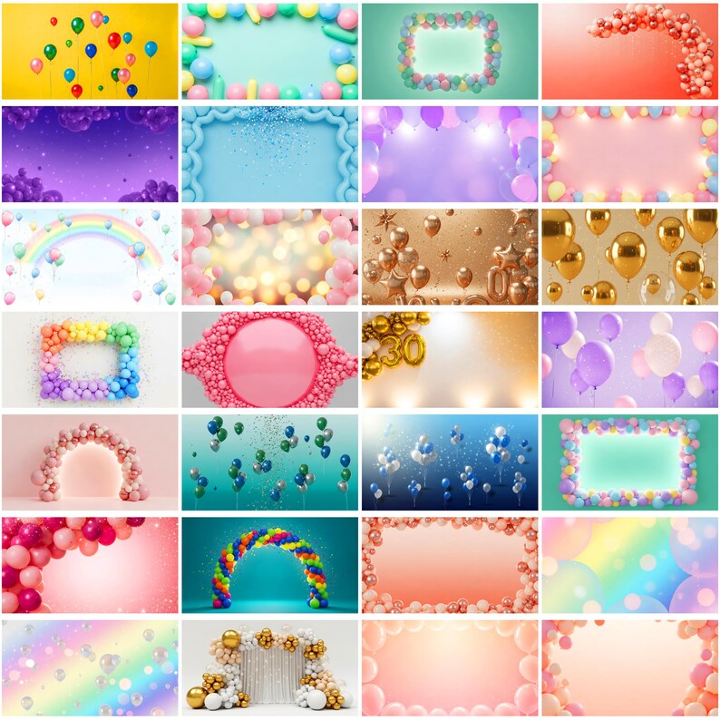 555 Birthday Backdrop JPG Clipart Bundle, Birthday Background, Festive ...