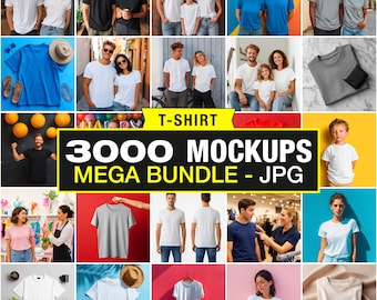 Mega paquete de maquetas de camisetas: 3000 maquetas de ropa (JPG de 300 ppp)