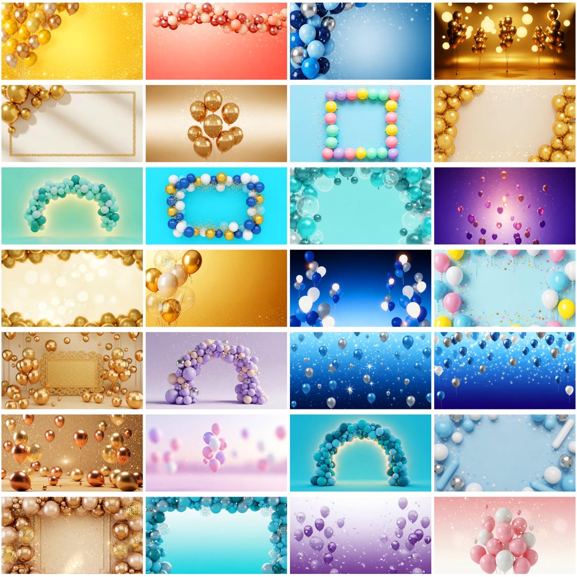 555 Birthday Backdrop JPG Clipart Bundle, Birthday Background, Festive ...