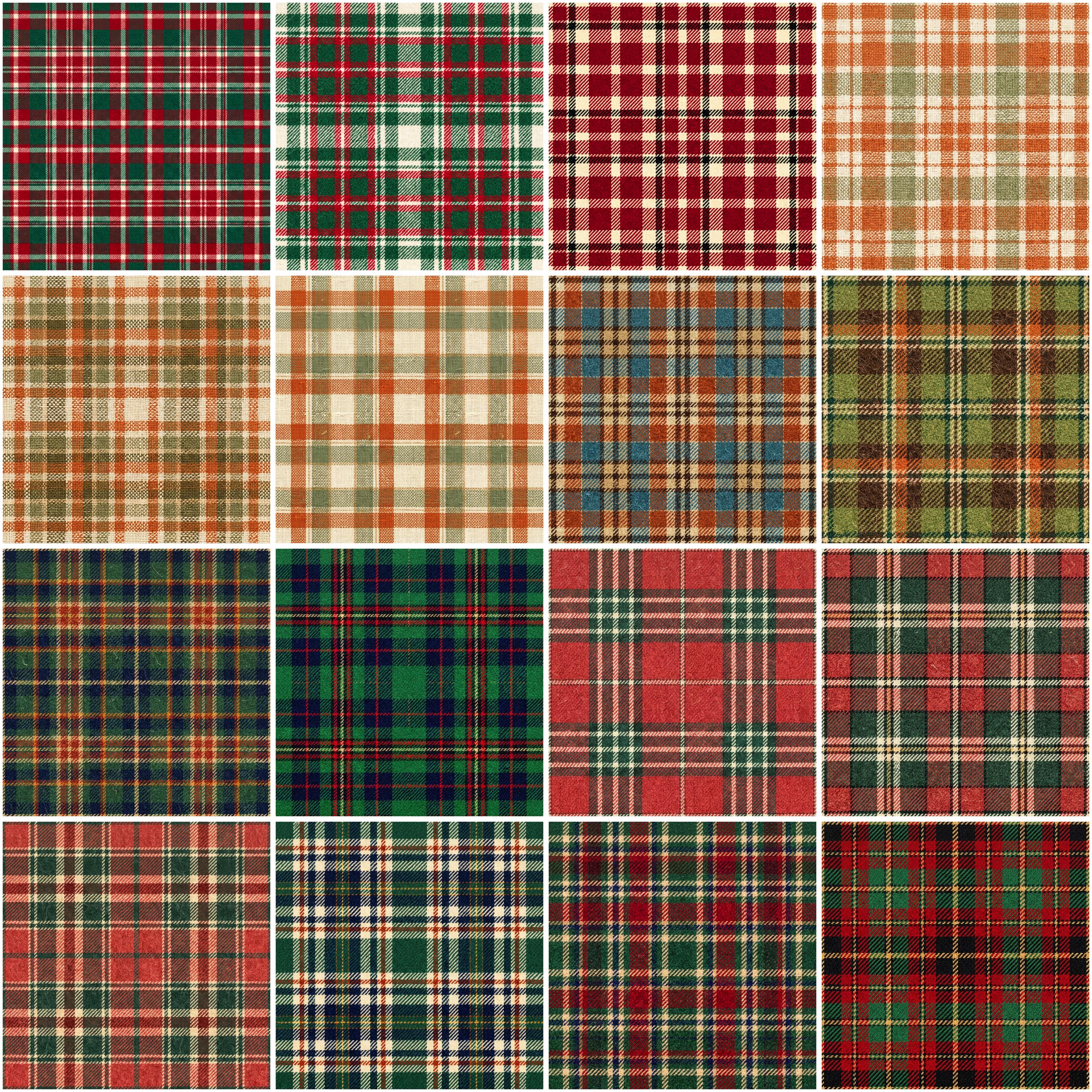 Tartan Plaid Digital Paper Bundle, Seamless Scottish Plaid Patterns ...