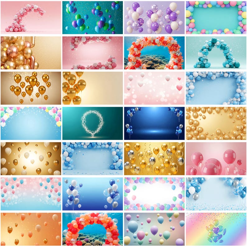 555 Birthday Backdrop JPG Clipart Bundle, Birthday Background, Festive ...