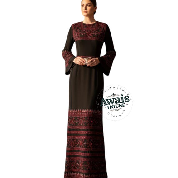 Embroidered Marina Polyster Kaftan Abaya, Islamic Clothing Arabic Long  Sleeves Kaftan Dubai Muslim Robes - Etsy