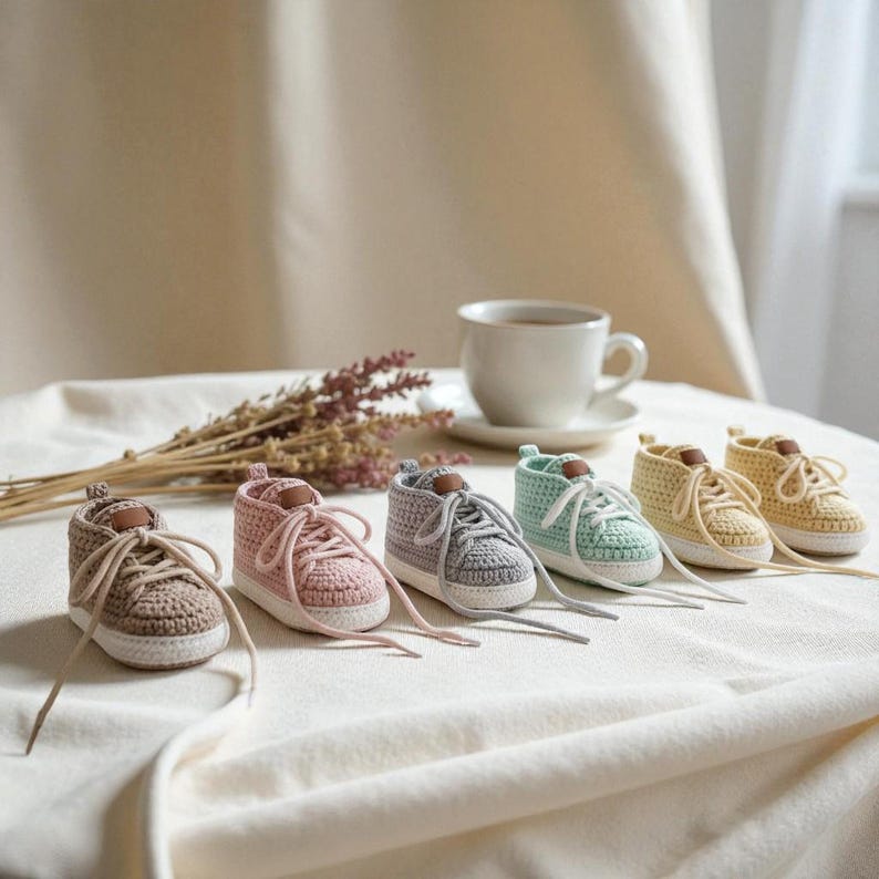Baby Sneakers Crochet Pattern, Easy Baby Shoes Tutorial, Crochet ...