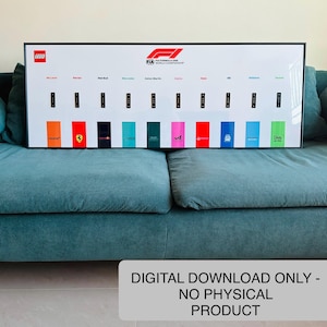 Póster para colgar en la pared de los coches campeones de velocidad de F1 - descarga en formato JPG/PDF