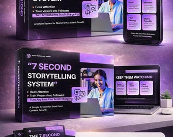 7 Second Storytelling System: Hook, Retention Framework (Digital Download)