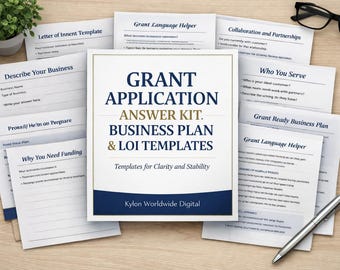 Grant Application Answer Kit Business Plan LOI Templates