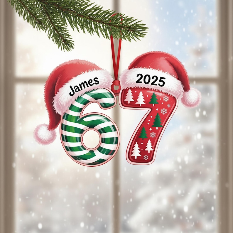 Custom Name Six Seven Acrylic Ornament Funny 6 7