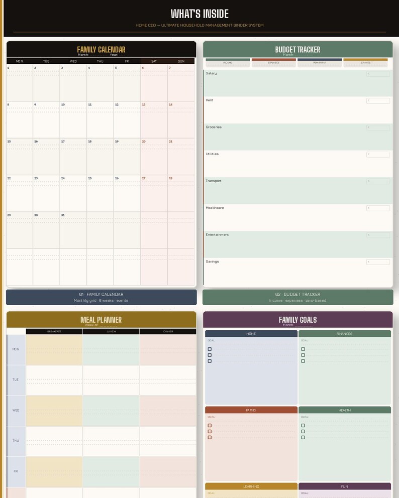Home CEO Printable Binder System | Ultimate Household Management ...