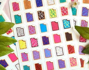 Rainbow Retro Poptarts Matte Vinyl Sticker Sheet