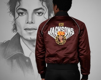 Michael Jackson 1984 Victory Tour Jacket | MJ The Jacksons Satin Bomber Jacket | Vintage Pop Star Outerwear