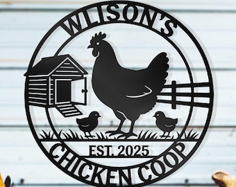 Personalized Metal Chicken Coop Sign | Farm Art Decor
