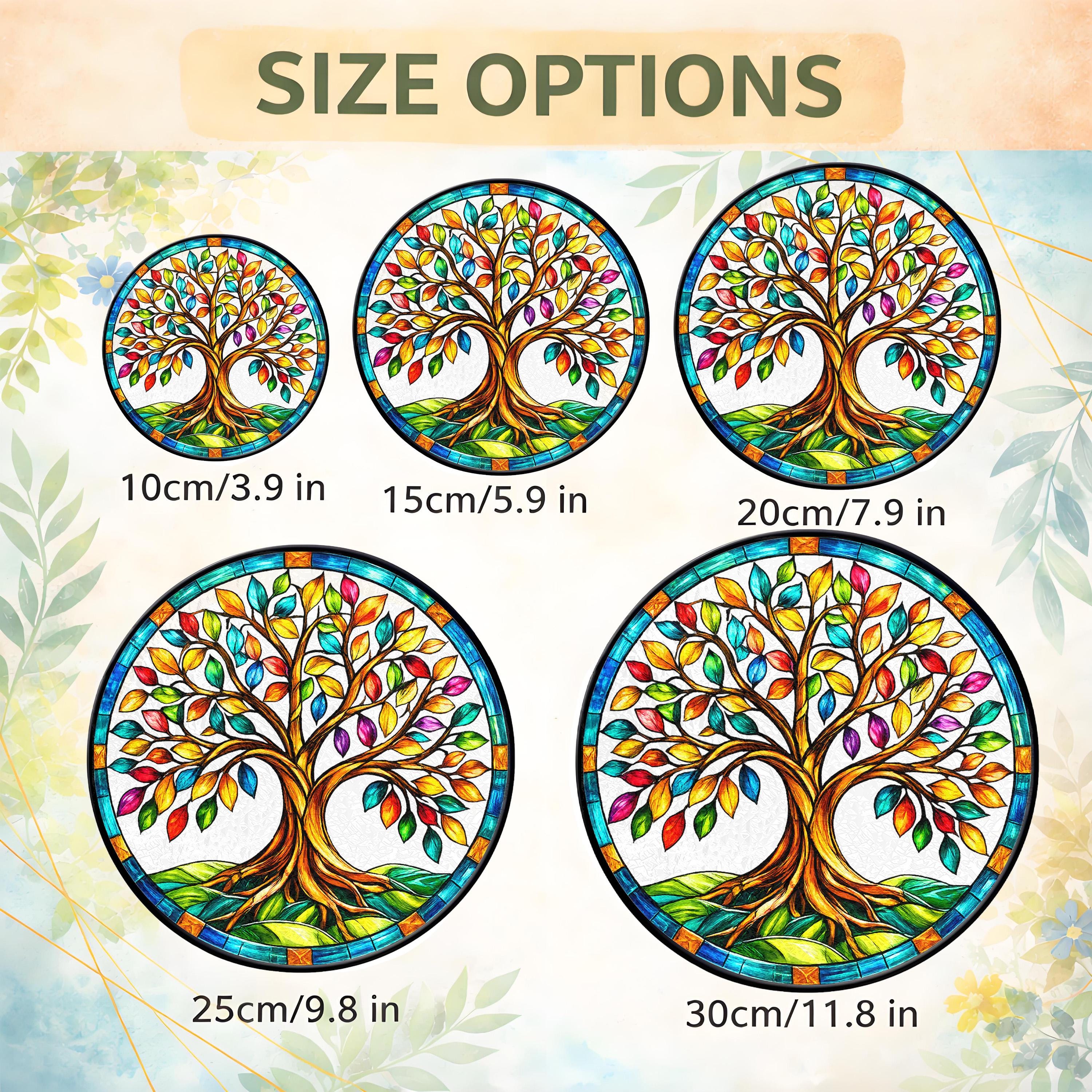 Handmade Tree of Life Stained Glass Suncatcher, Nature Window Hanging ...