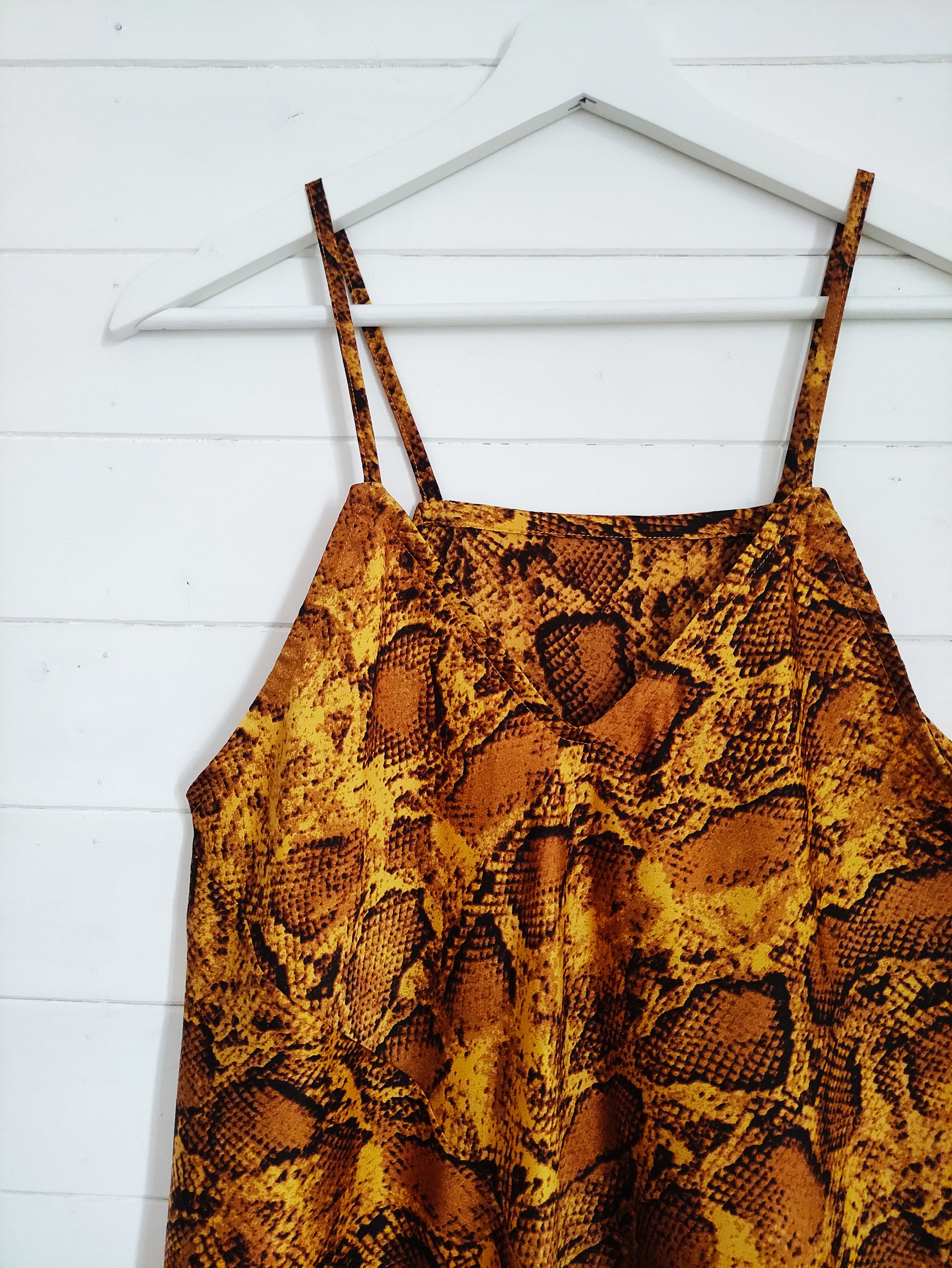 Gold Snakeskin Cami Dress | Etsy