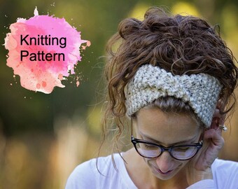 KNITTING PATTERN, Easy Knitting Headband Pattern, Beginner Knitting Pattern, Headwrap, Turban, Earwarmer / The Bush