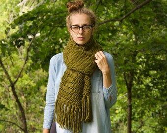 Chunky Textured Knit Scarf Pattern, The Tasha Scarf