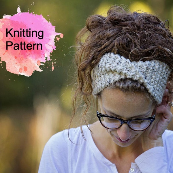 KNITTING PATTERN, Easy Knitting Headband Pattern, Beginner Knitting Pattern, Headwrap, Turban, Earwarmer / The Bush