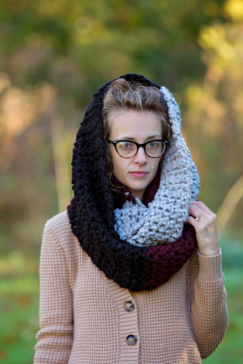 Crochet Pattern Oversized Infinity Cowl Multi Toned / THE HAKODA ...