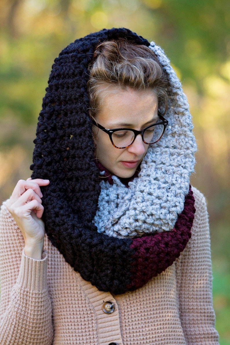 Crochet Pattern Oversized Infinity Cowl Multi Toned / THE HAKODA ...