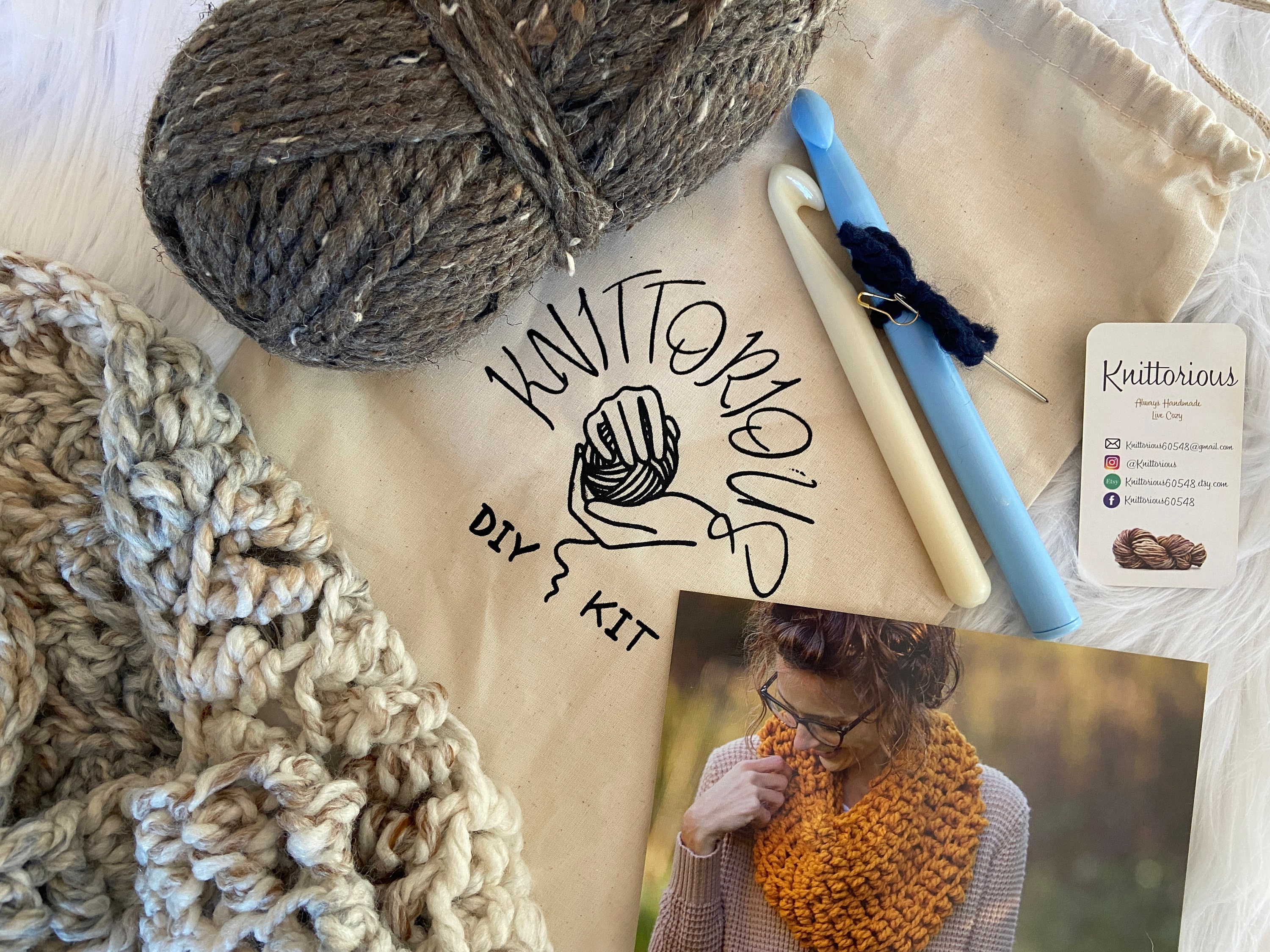 BEGINNERS KNITTING KIT, Beginners Simple Quick Knitting Pattern