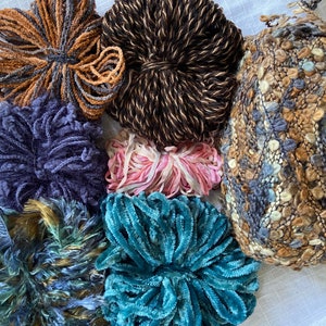 Neutral Brown Blue Pink Weaving Fiber Pack, Macraweave Yarn, Fiber Pack Weaving, Mini Weave Kit, Neutral Fiber Pack, Weaving Yarn Bundle