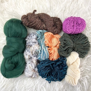 Blue Orange Green Neutral Weaving Fiber Pack, Macraweave Fiber Pack, Macraweave, Mini Weave Kit, Neutral Fiber Pack, Weaving Yarn Pack
