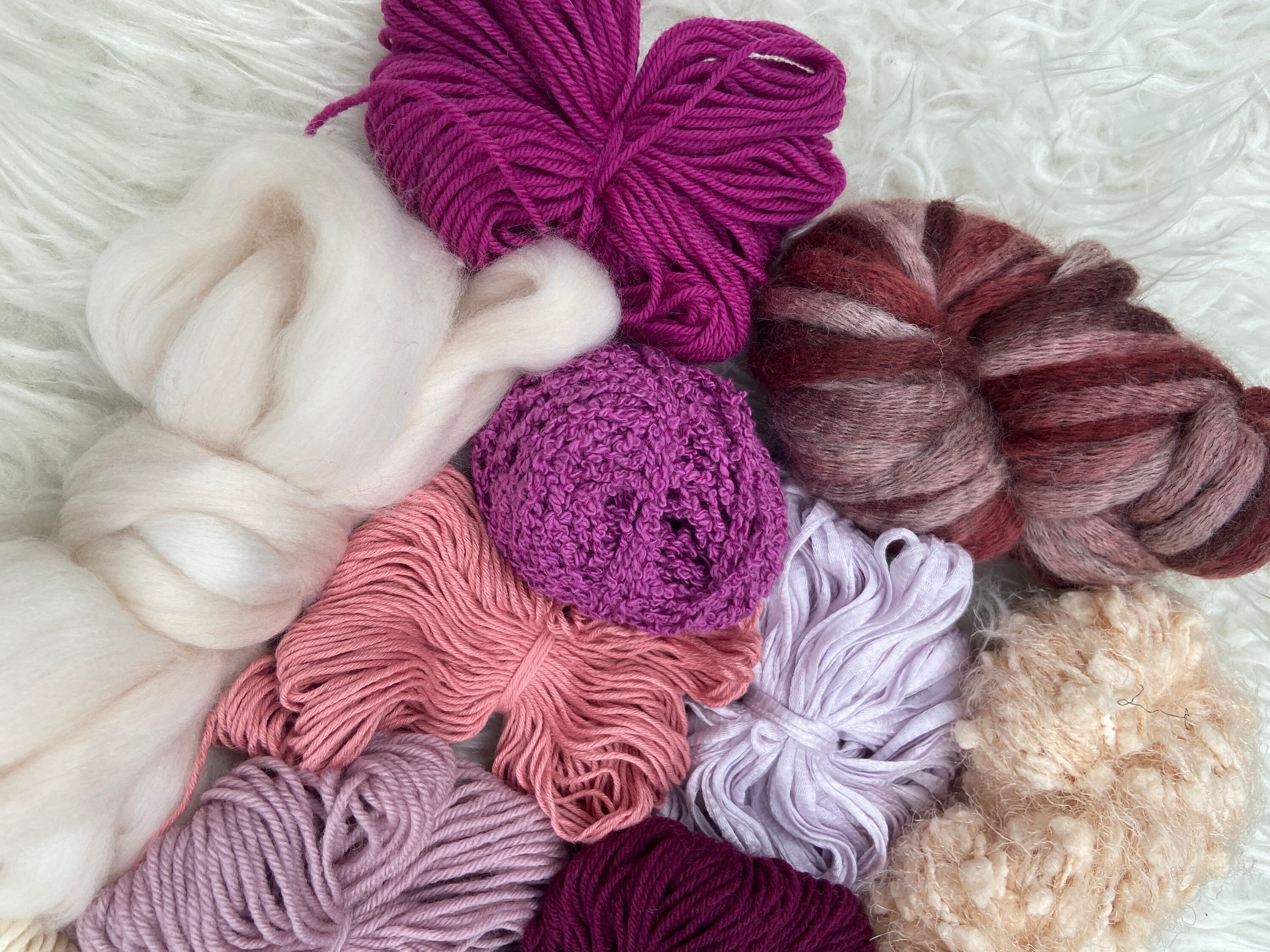 Purple Peach And Pink Weaving Fiber Pack Fiber Pack Etsy