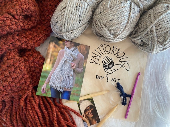 BEGINNERS KNITTING KIT, Beginners Simple Quick Knitting Pattern