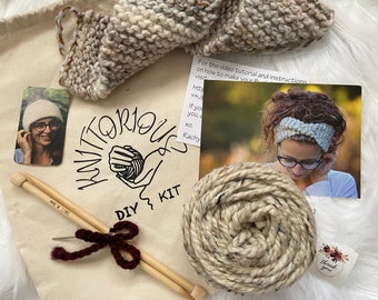 Beginner Knitting Kit - 3 Washcloths