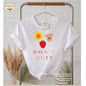 Imagen PNG de perro fresa / No te rindas, Kawaii (Descarga digital)