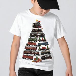 Kids Christmas PNG, Train Christmas Tree , Boys Holiday Steam Locomotive (Digital Download)