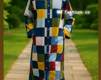 Vintage Linen Patchwork Kaftan for Men | Handmade Robe