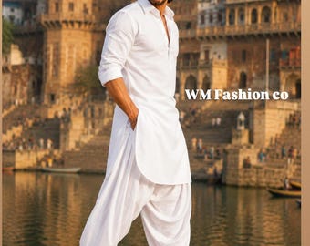 Pathani Kurta Set for Men, Bollywood Inspired Ethnic Outfit, Traditional Wedding Wear,