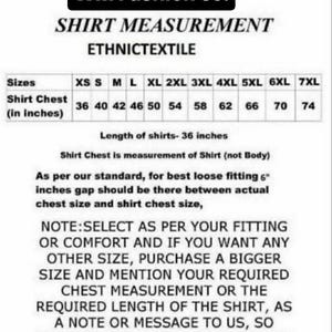 Puede incluir: Un gr&aacute;fico blanco con texto negro de WM Fashion co. muestra las medidas de las camisas en pulgadas. Las tallas van de XS a 7XL, con medidas de pecho de 91.4 a 188 cm. La longitud de la camisa es de 91.4 cm.