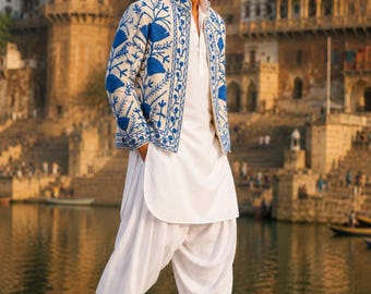 Men's Diwali ptahni suit with jacket set for men