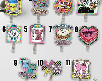 ER Nurse Badge Reel 2026: Funny Emergency Room ID Holder Chaos Coordinator Retractable Clip JDMS01